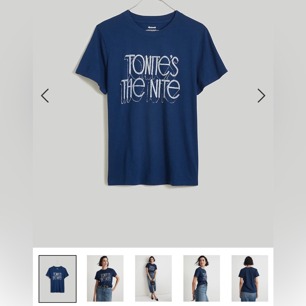Madewell Navy Blue 'Tonite's The Nite' Short Sleeve Graphic Tee